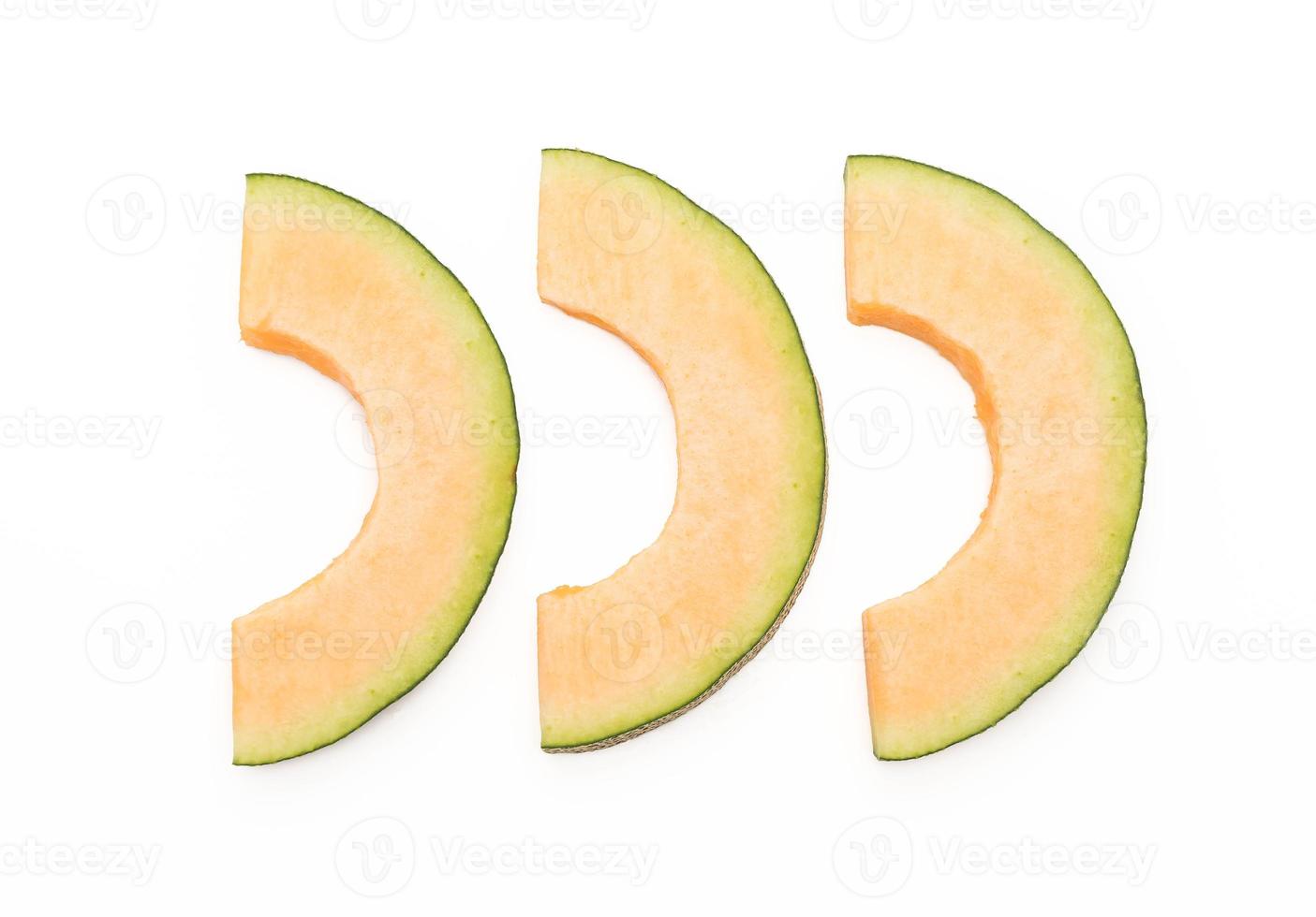 Melon cantaloup sur fond blanc photo