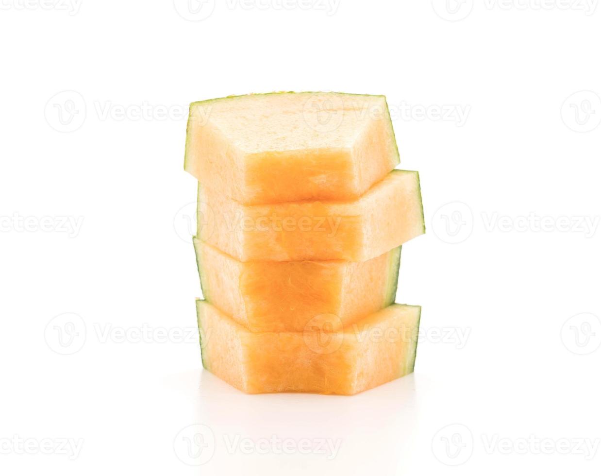 Melon cantaloup sur fond blanc photo