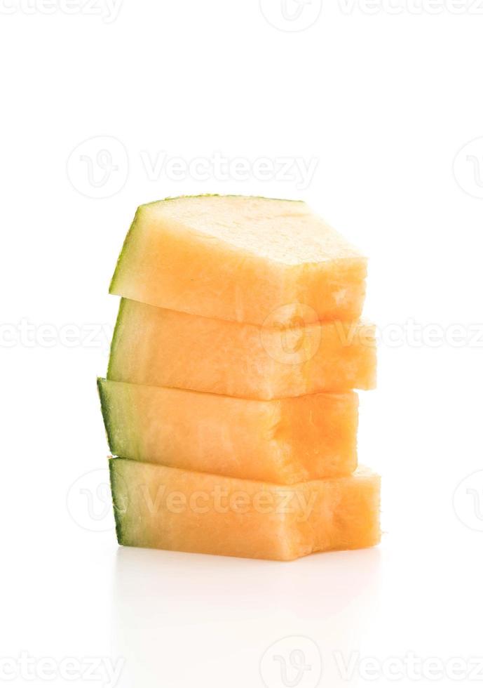 Melon cantaloup sur fond blanc photo
