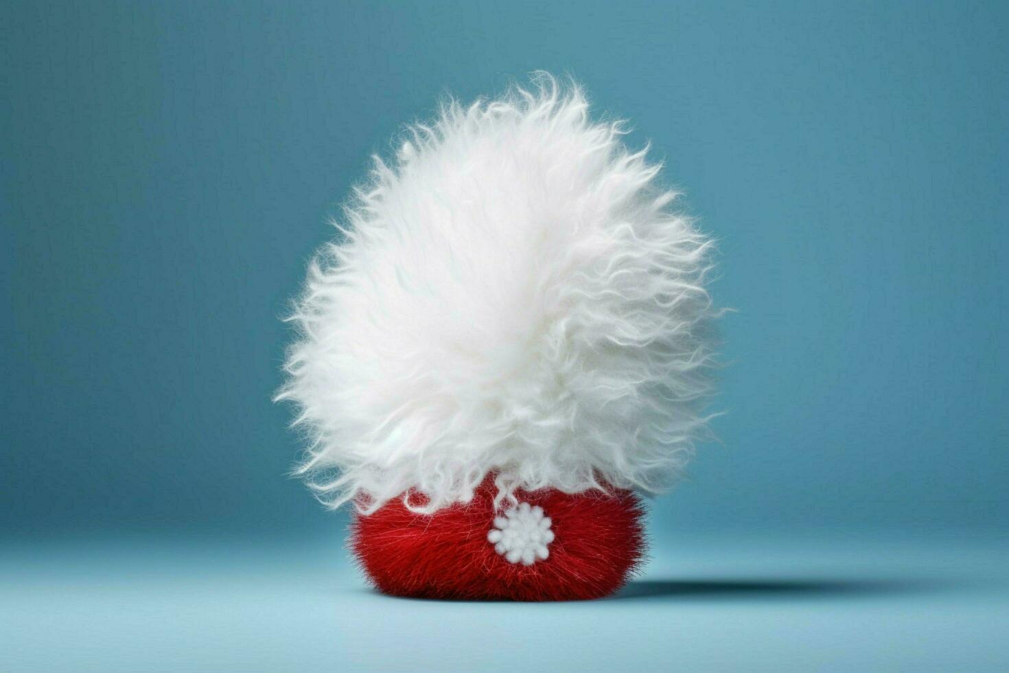 une Père Noël chapeau avec une duveteux blanc pom pom photo