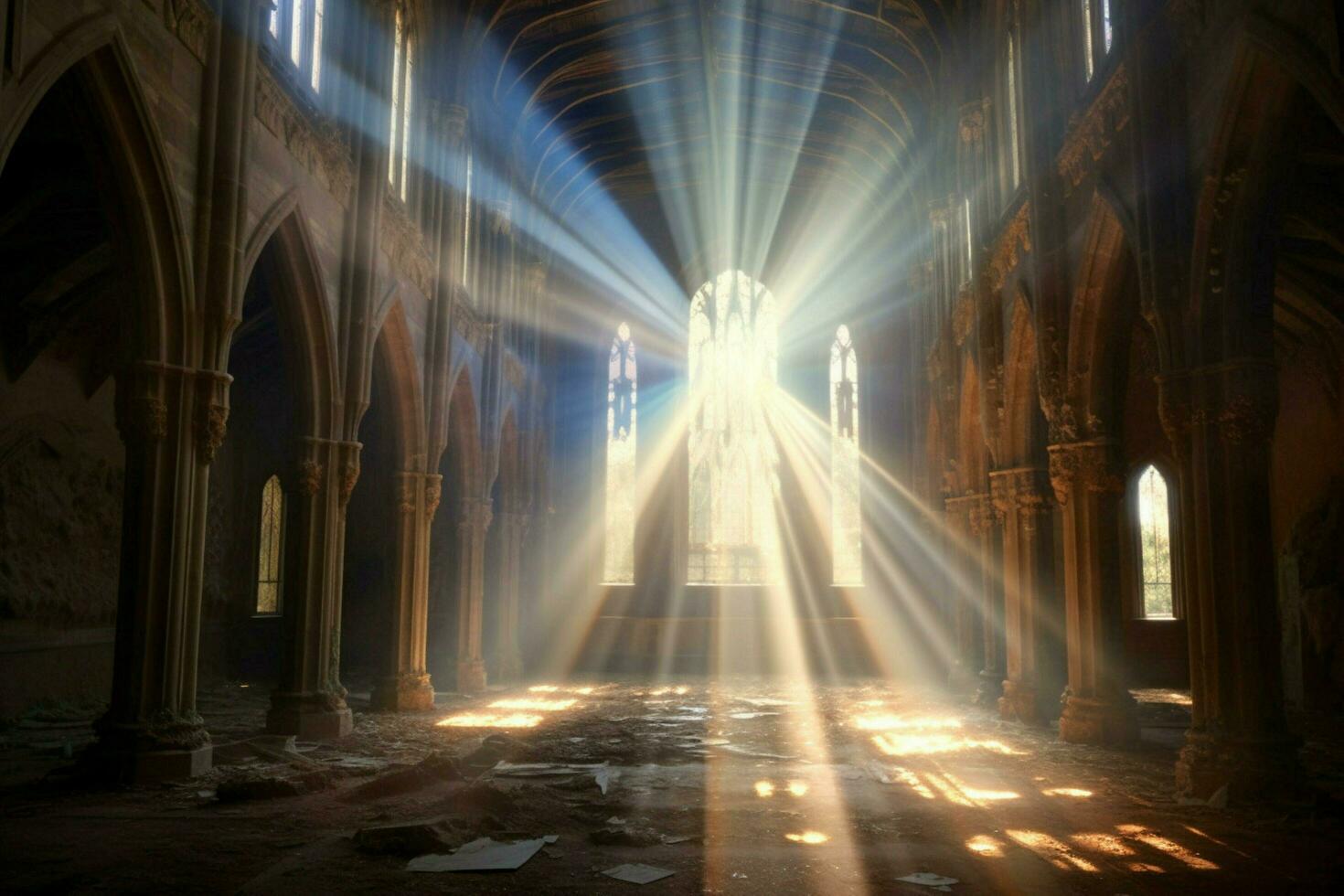 une radiant faisceau de lumière cette illumine le monde photo