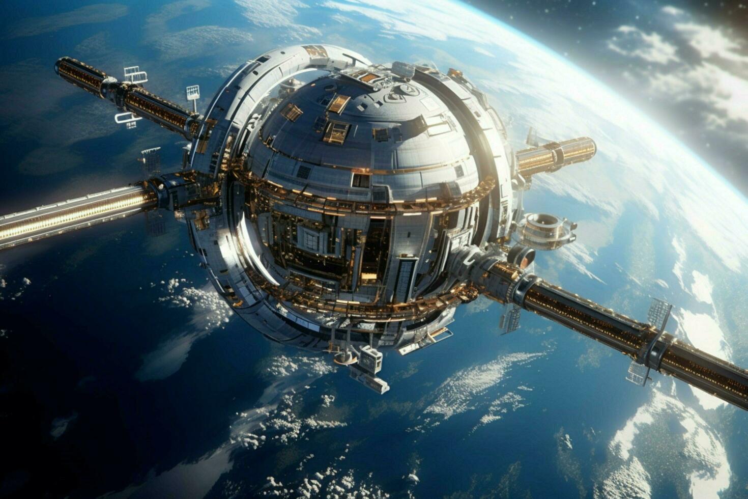 une espace station en orbite Terre photo