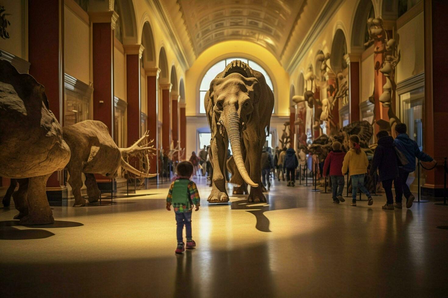 des gamins profiter une journée à le musée photo