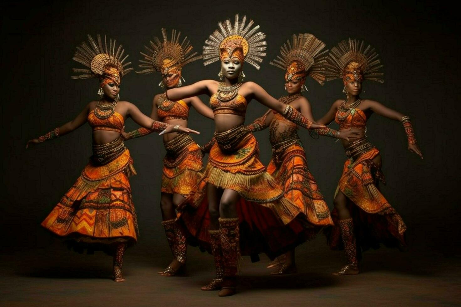 le beauté et élégance de africain danseurs dans plein photo