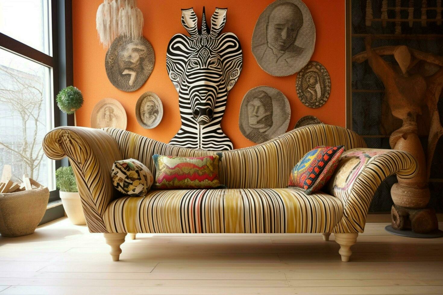 utilisation de d'inspiration africaine motifs dans intérieur conception photo