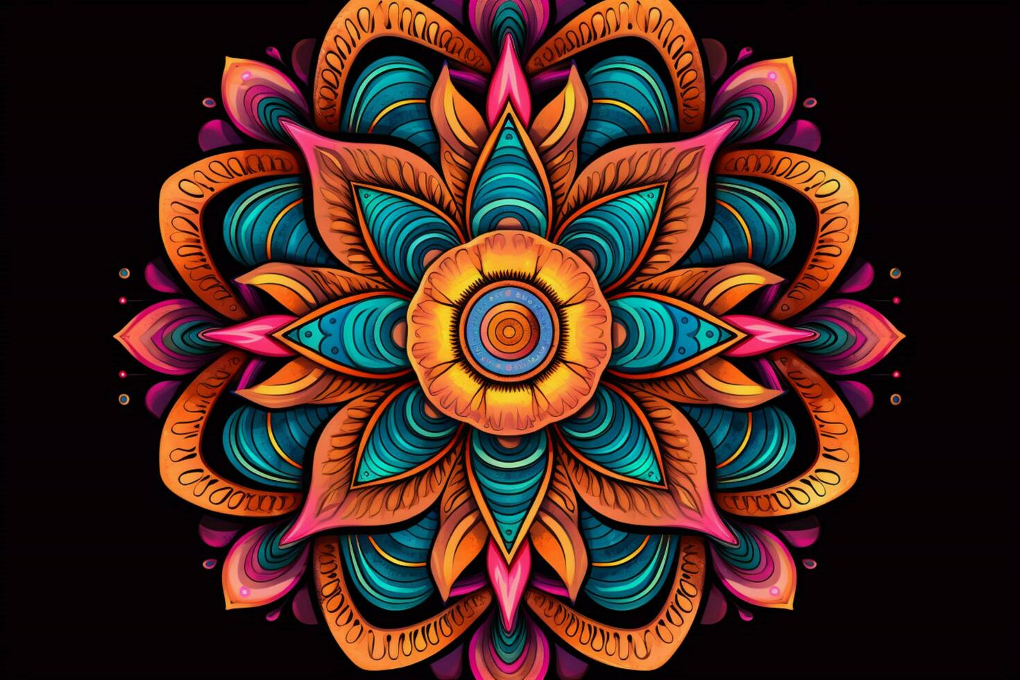 une coloré mandala avec une coloré conception dans le photo