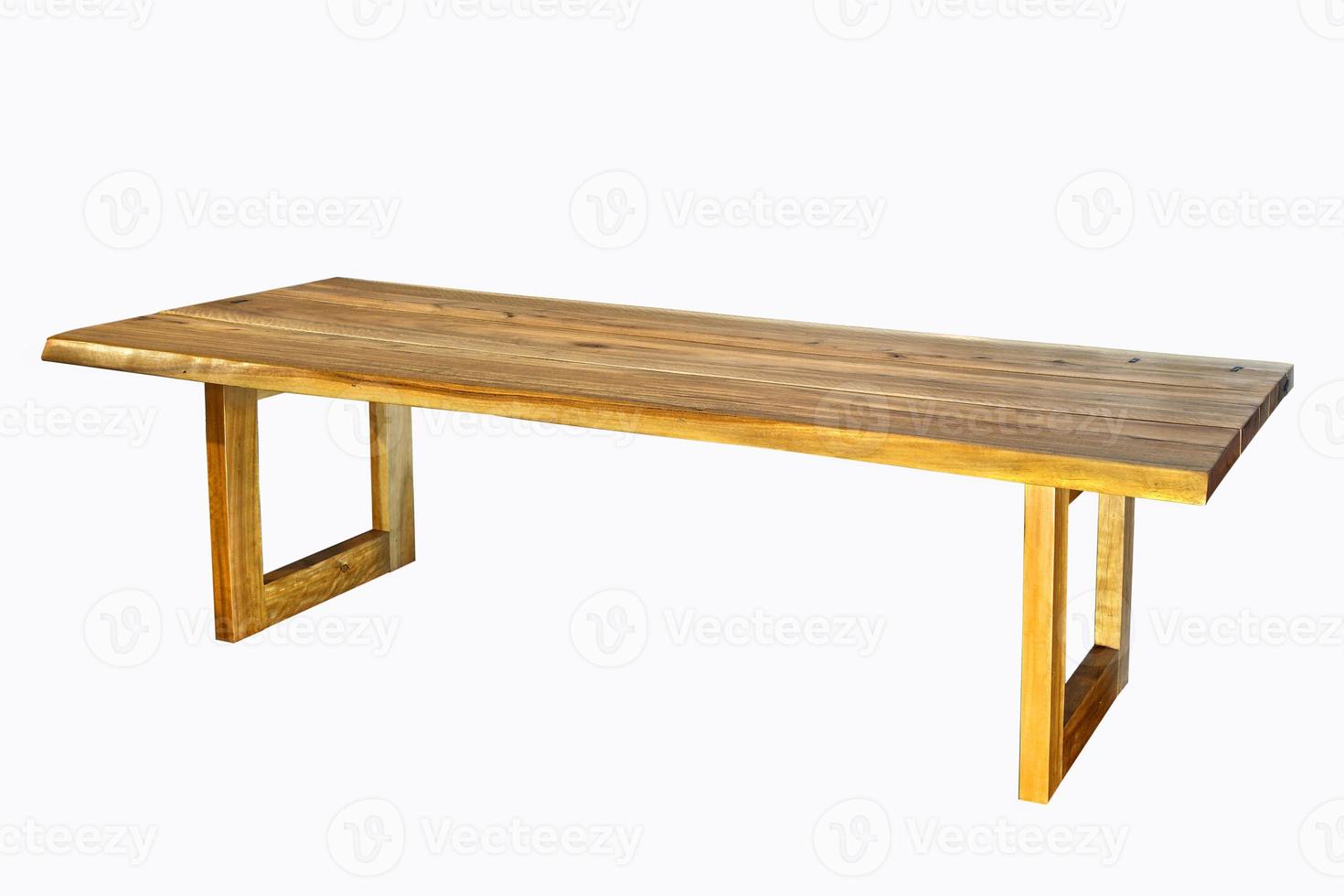 table en bois antique, isolé sur fond blanc photo