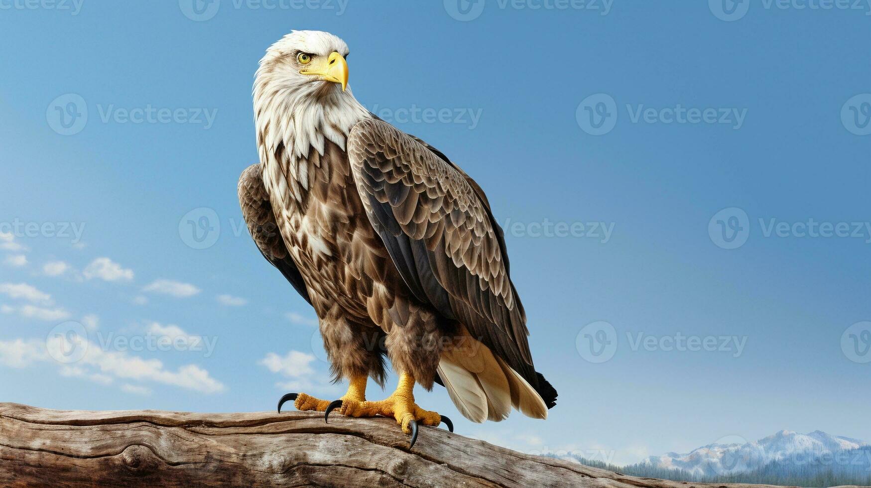 une poignant scène avec le tête de un Aigle comme partie de une préservation campagne avec espace pour texte. Contexte image, ai généré photo