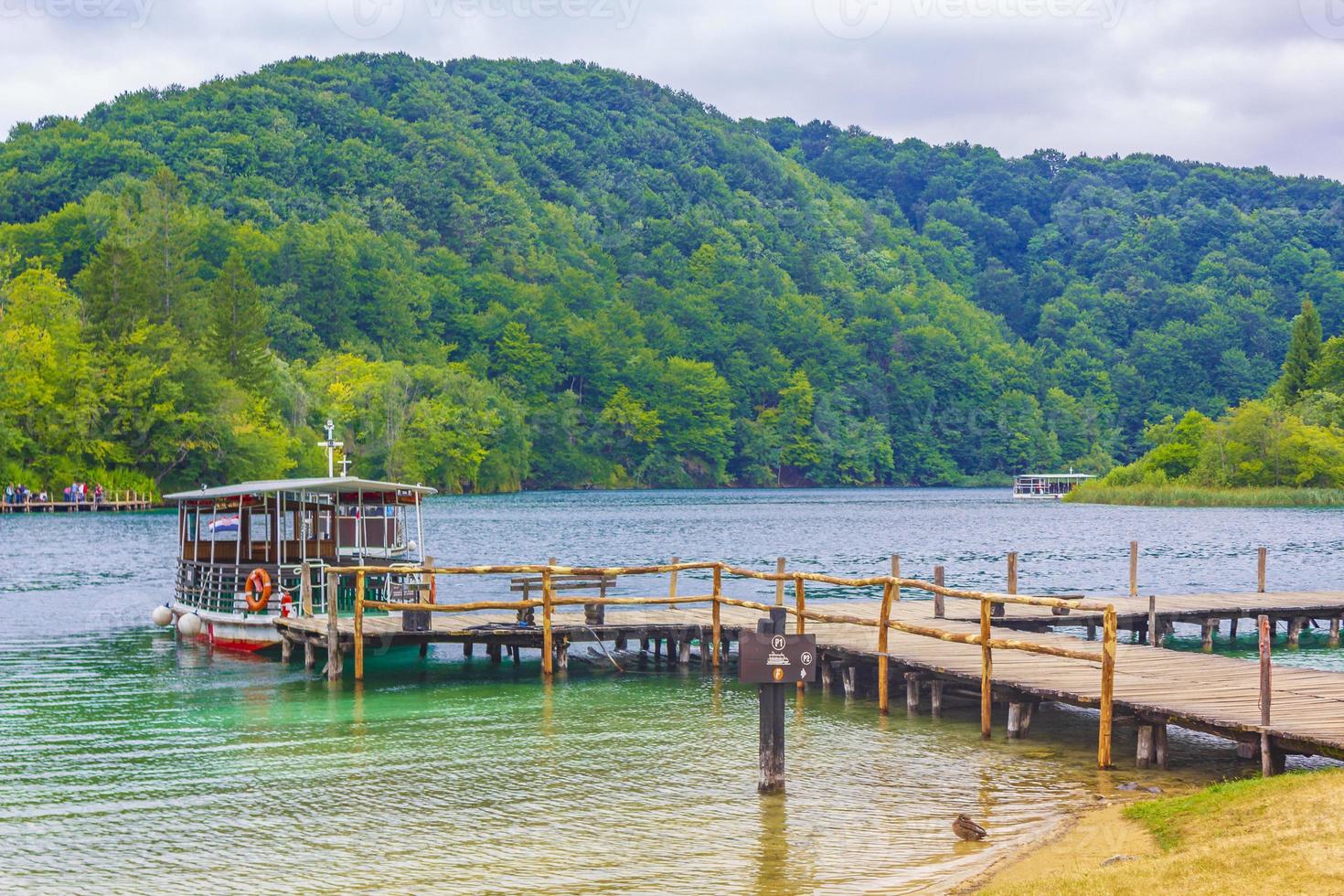 faites une promenade en bateau électrique sur le parc national des lacs de plitvice du lac kocjak. photo