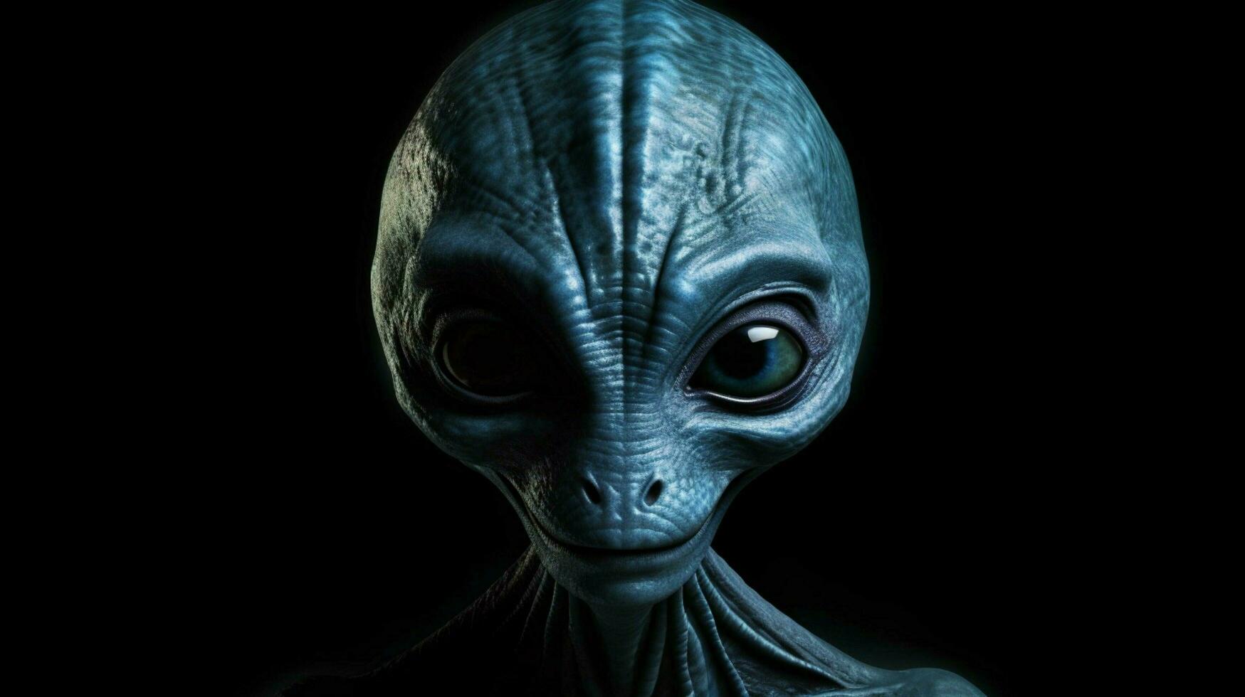 une bleu extraterrestre avec une noir Contexte photo