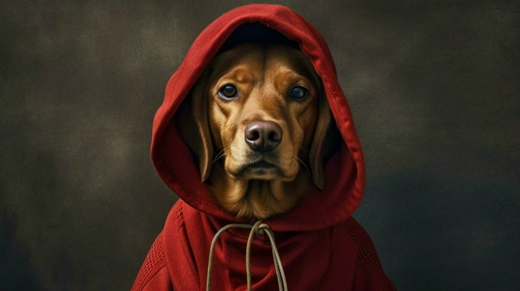 une chien dans une sweat à capuche photo