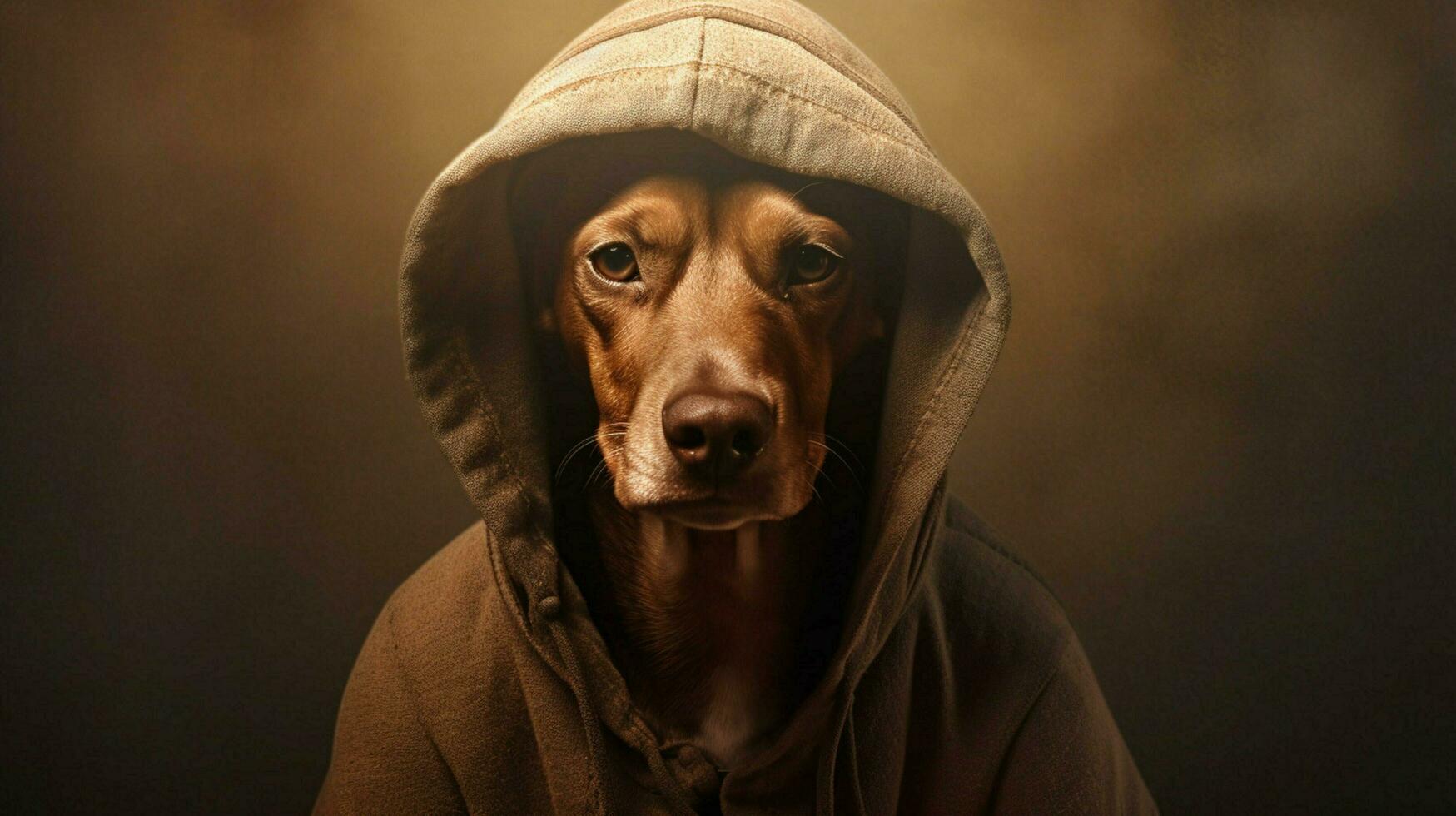 une chien dans une sweat à capuche photo