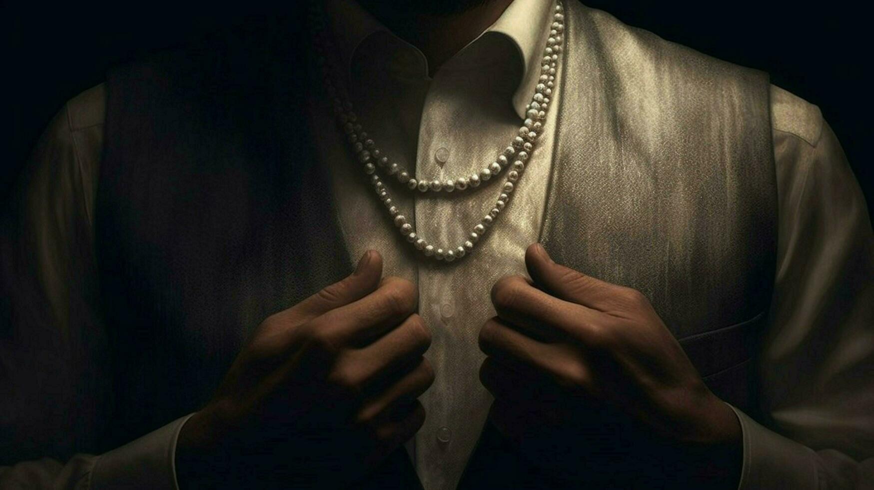 une homme avec une Collier cette dit le mot homme photo