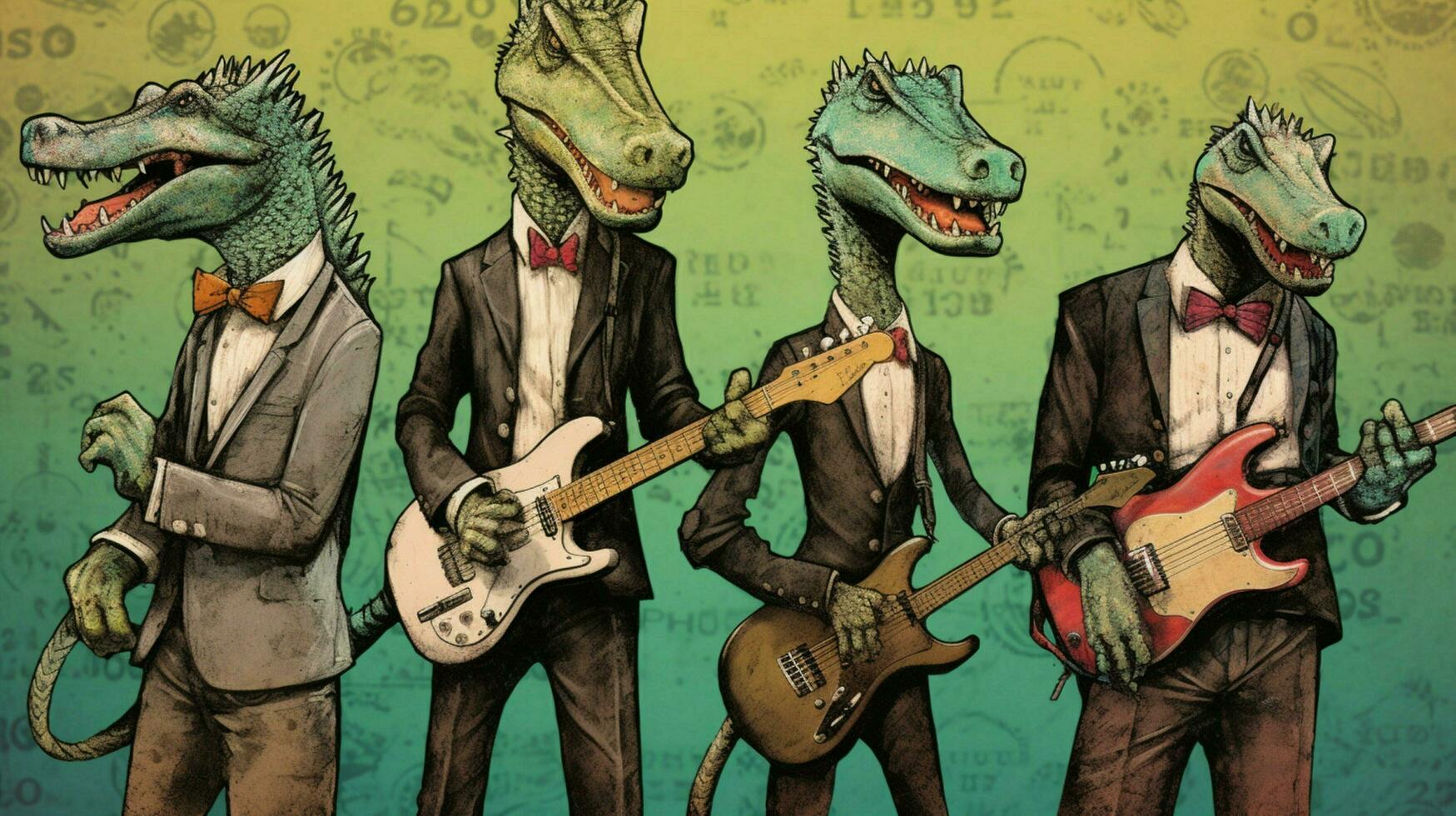 une affiche pour une punk bande appelé le crocodile photo