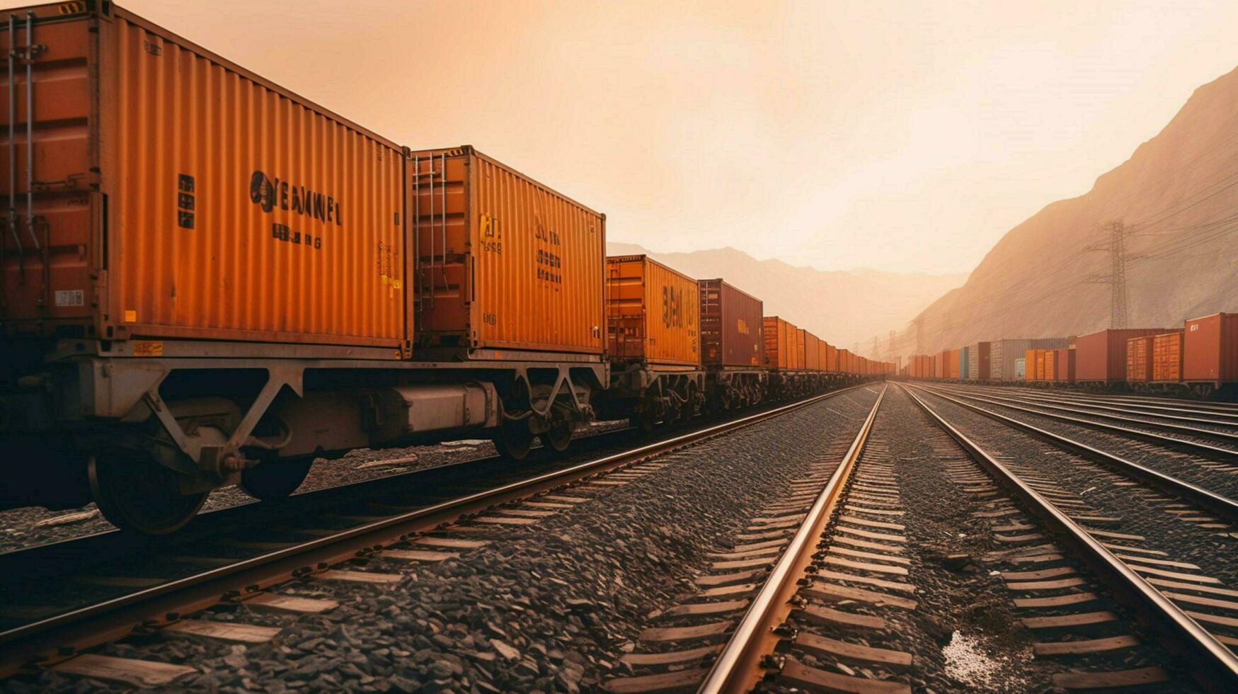 une train porter cargaison conteneurs photo