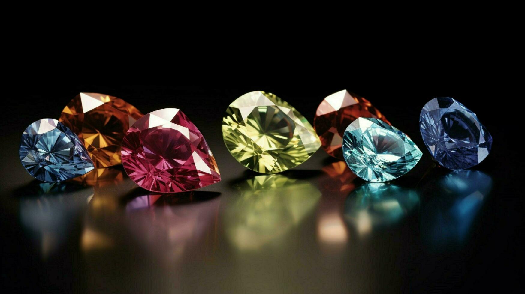 différent coloré diamants photo