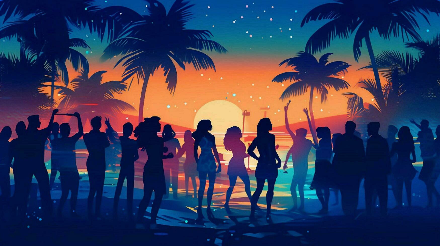 le image spectacles une nuit plage fête avec la musique photo