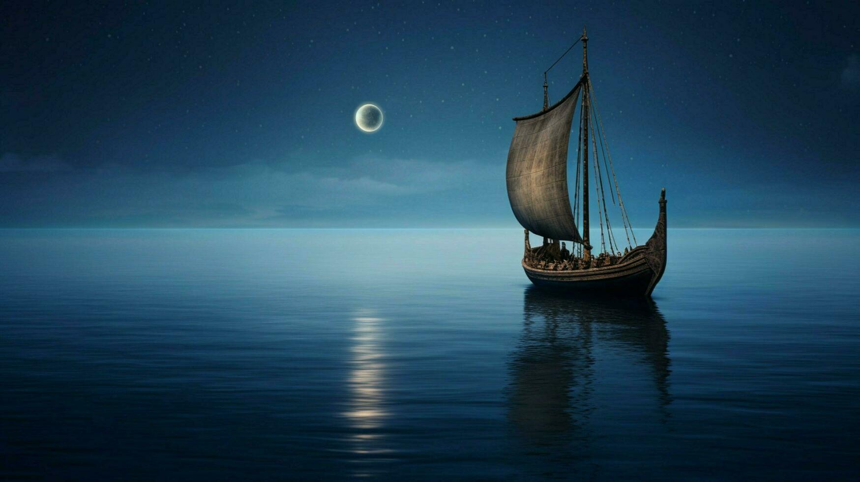 viking navire voile dans le calme des eaux avec une clé photo