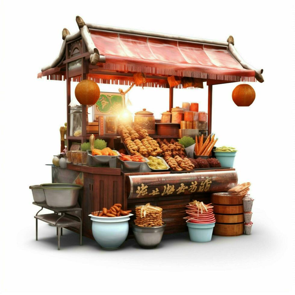 chinois rue nourriture avec transparent Contexte photo