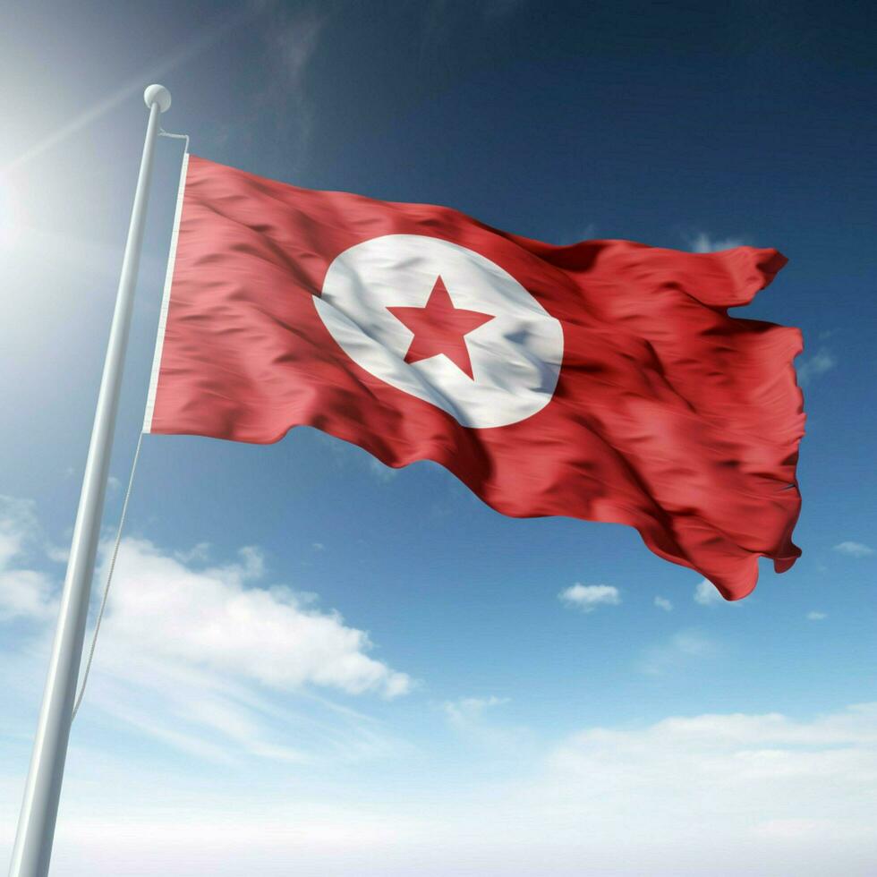 drapeau de Tunisie haute qualité 4k ultra photo