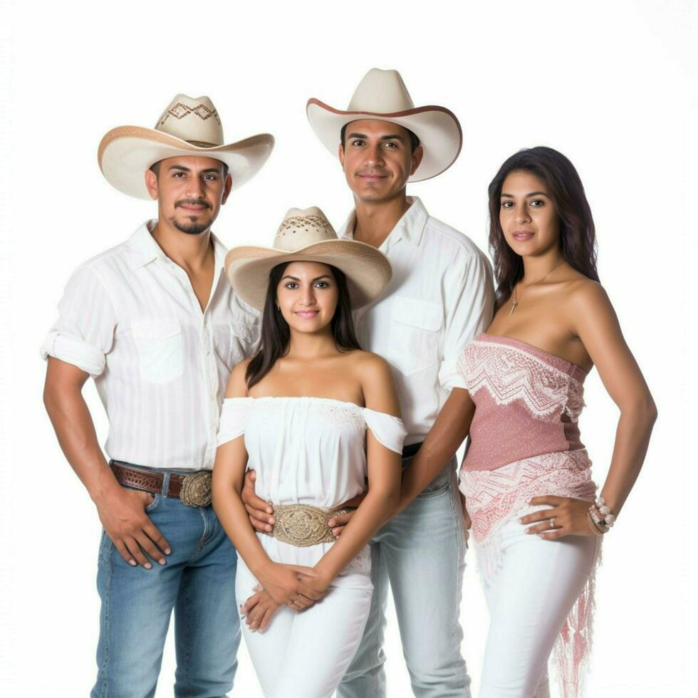 maxican famille avec blanc Contexte haute qualité photo