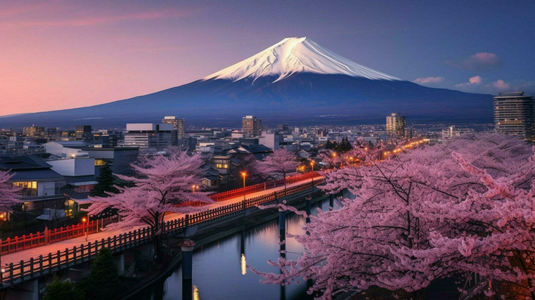 fonds d'écran de monter Fuji dans le style de graveleux photo