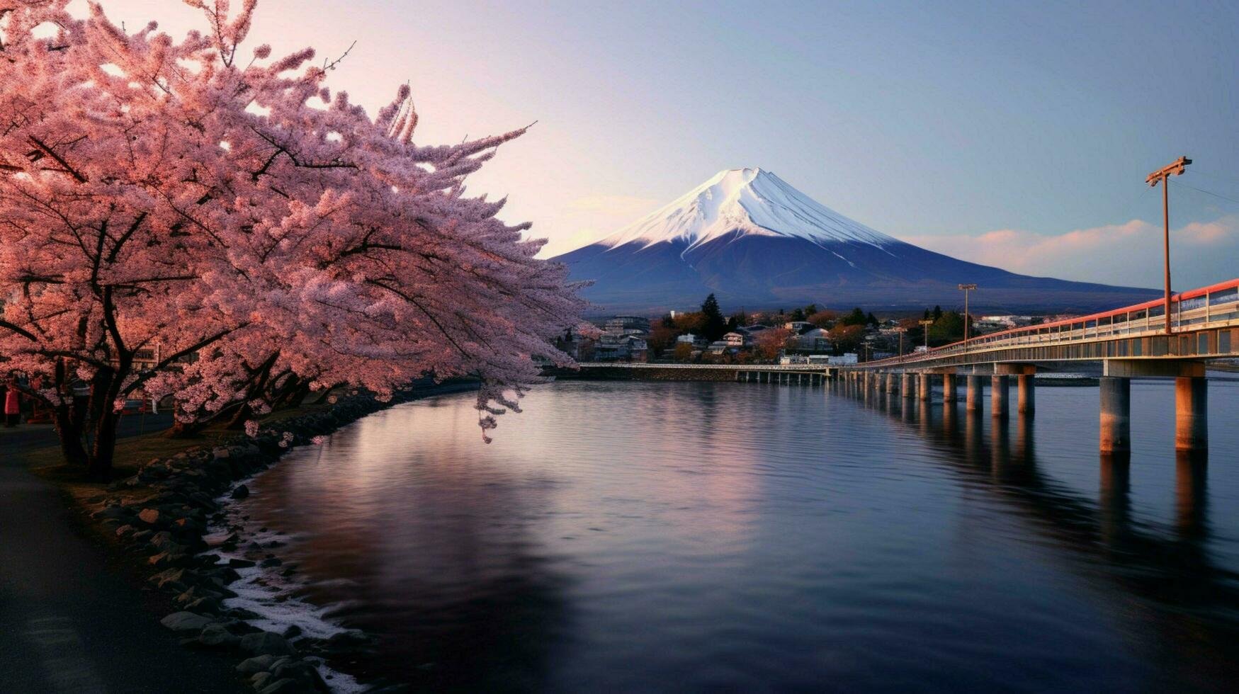 fonds d'écran de monter Fuji dans le style de graveleux photo