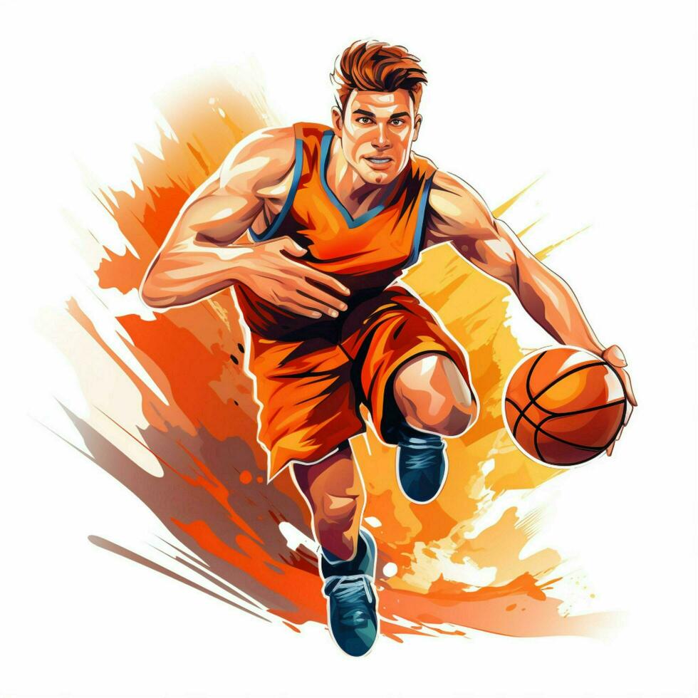 basketball 2d dessin animé vecteur illustration sur blanc backgro photo