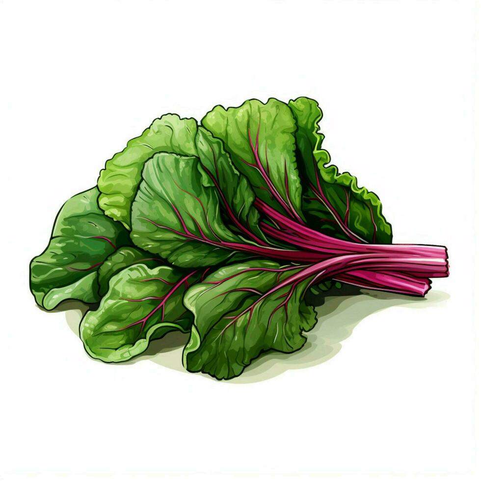 betterave légumes verts 2d dessin animé illustraton sur blanc Contexte haut photo