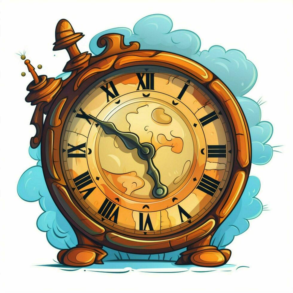 l'horloge 2d dessin animé vecteur illustration sur blanc Contexte h photo