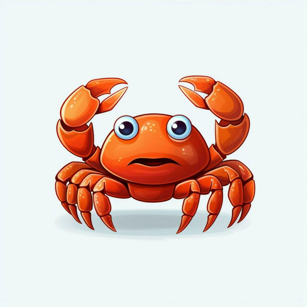 Crabe 2d dessin animé vecteur illustration sur blanc Contexte salut photo