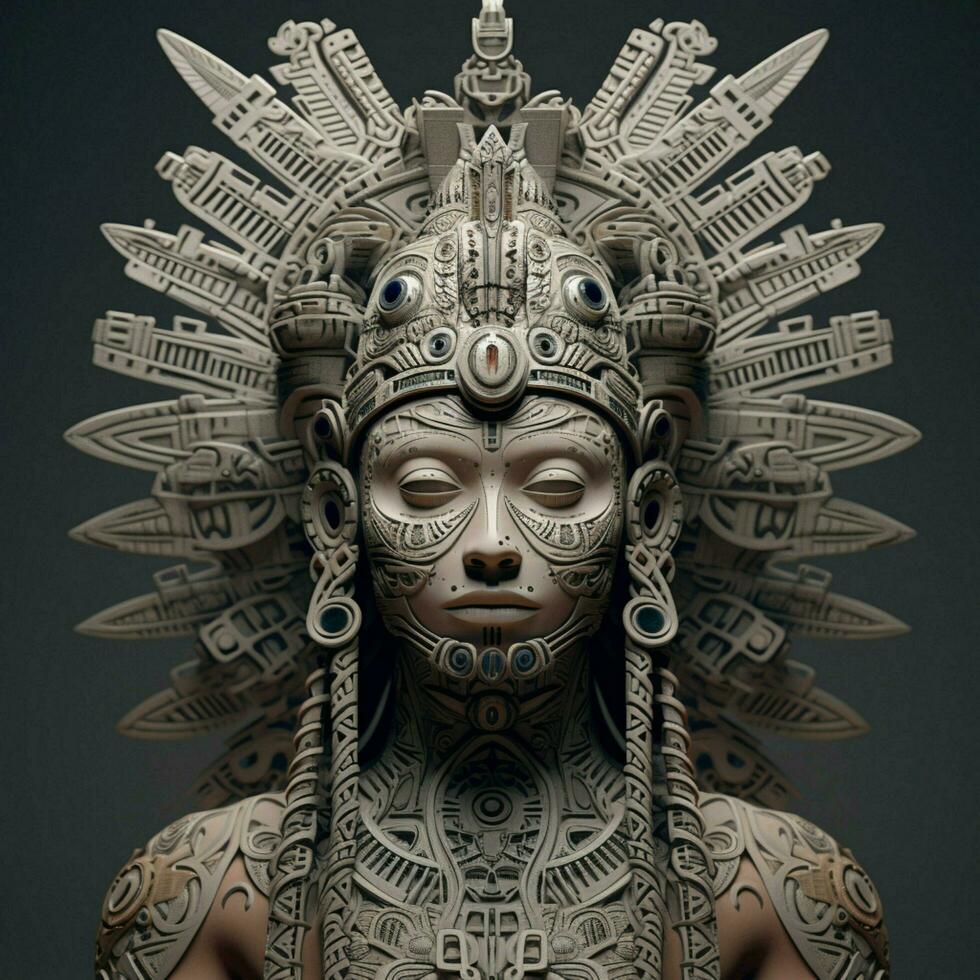 conception une 3d avatar inspiré par ancien maya civilisation photo