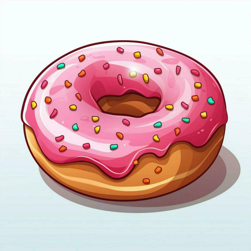 Donut 2d dessin animé vecteur illustration sur blanc Contexte h photo