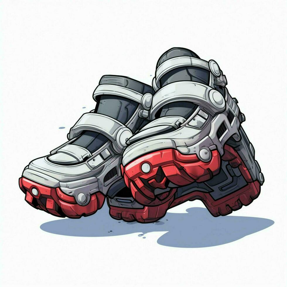 lune des chaussures 2d dessin animé illustraton sur blanc Contexte haute photo