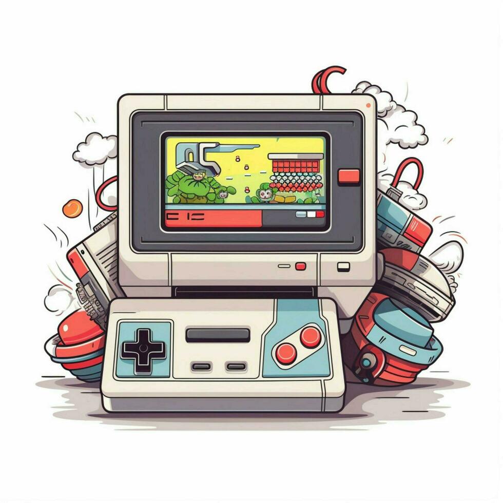 nintendo divertissement système 2d dessin animé illustraton sur quoi photo