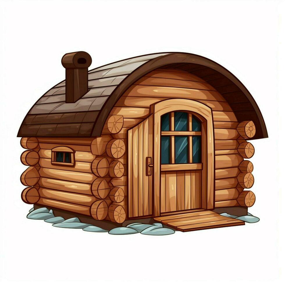 sauna 2d dessin animé vecteur illustration sur blanc Contexte h photo