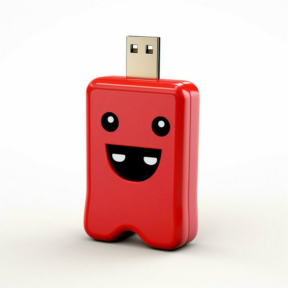 USB jouet 2d dessin animé illustraton sur blanc Contexte haute qu photo