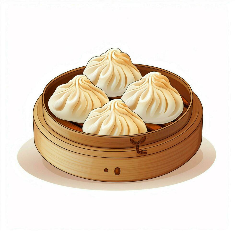 xiao longue bao 2d vecteur illustration dessin animé dans blanc retour photo