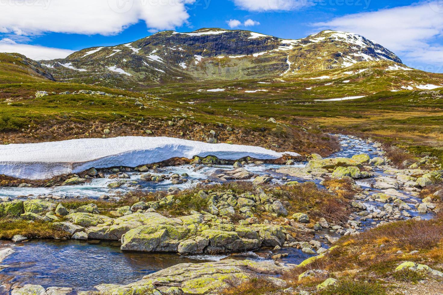 La rivière storebottane au lac vavatn à hemsedal, norvège photo