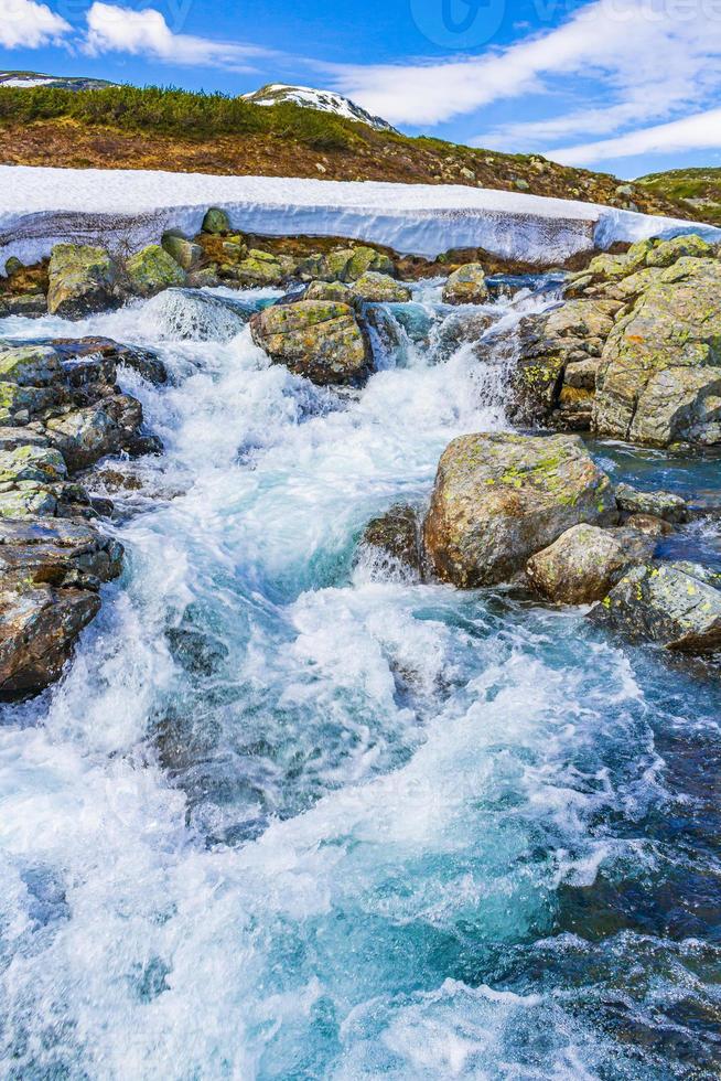 La rivière storebottane au lac vavatn à hemsedal, norvège photo