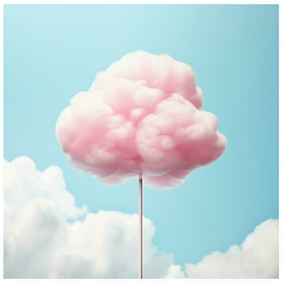 une coton bonbons bleu Contexte avec duveteux des nuages photo