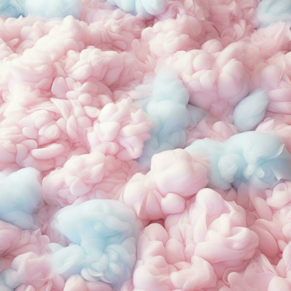 une coton bonbons bleu Contexte avec duveteux des nuages photo