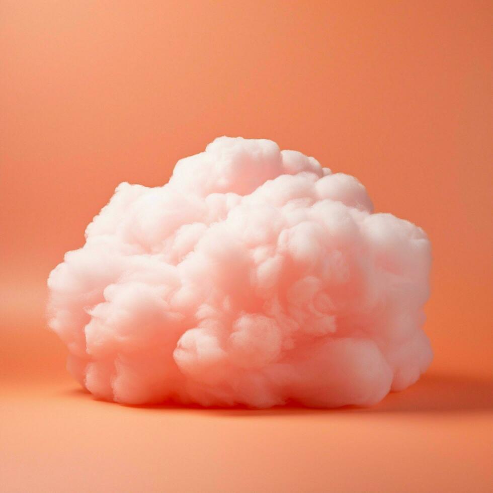 une coton bonbons Orange Contexte avec duveteux des nuages photo