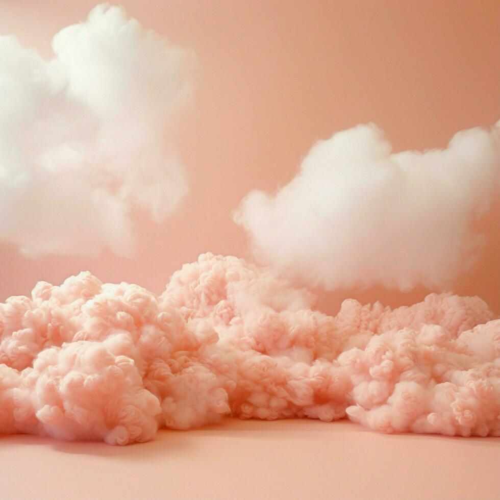 une coton bonbons Orange Contexte avec duveteux des nuages photo