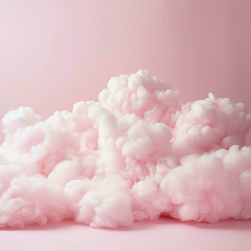 une coton bonbons rose Contexte avec duveteux des nuages photo