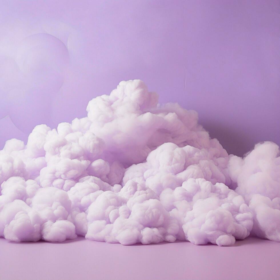 une coton bonbons violet Contexte avec duveteux des nuages photo