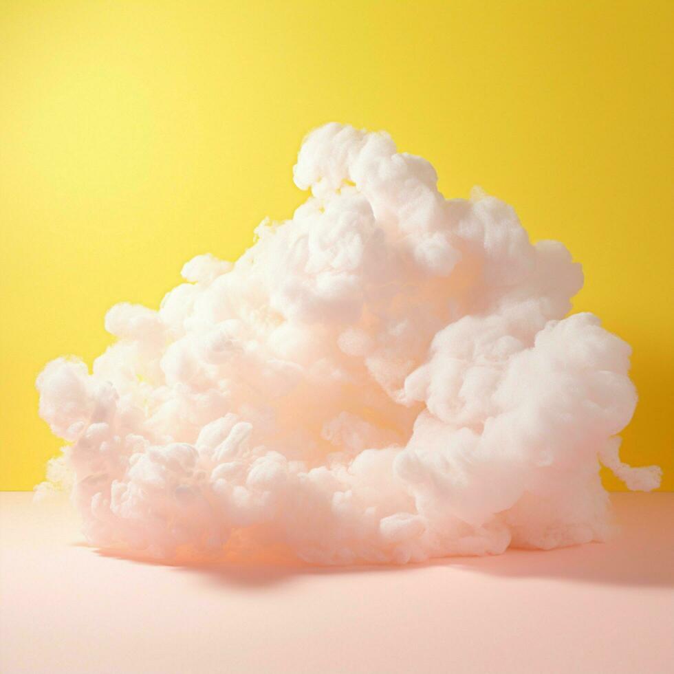 une coton bonbons Jaune Contexte avec duveteux des nuages photo