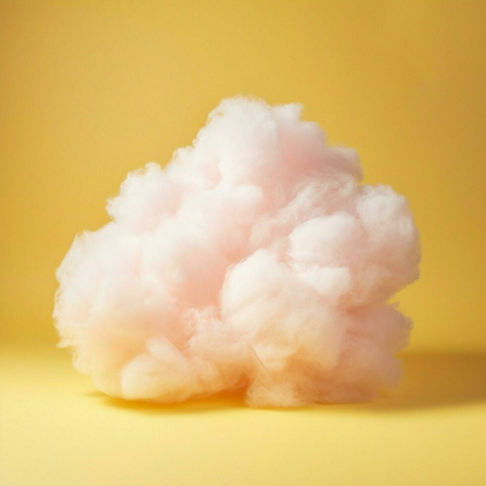 une coton bonbons Jaune Contexte avec duveteux des nuages photo