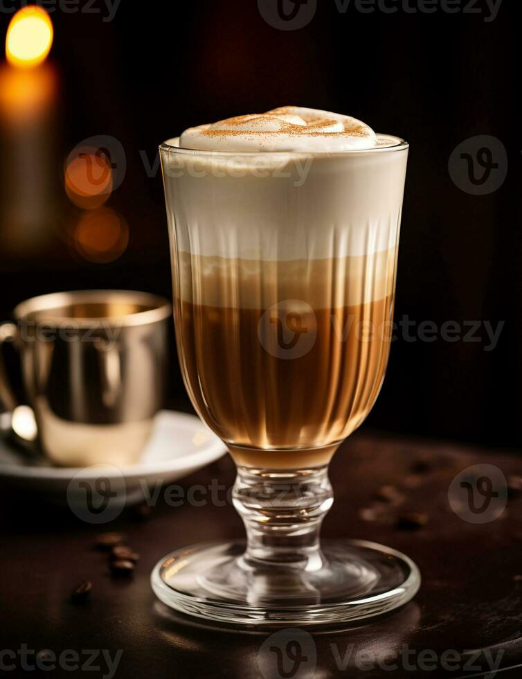 photo de certains irlandais crème café boisson élégamment plaqué sur une tableau. génératif ai