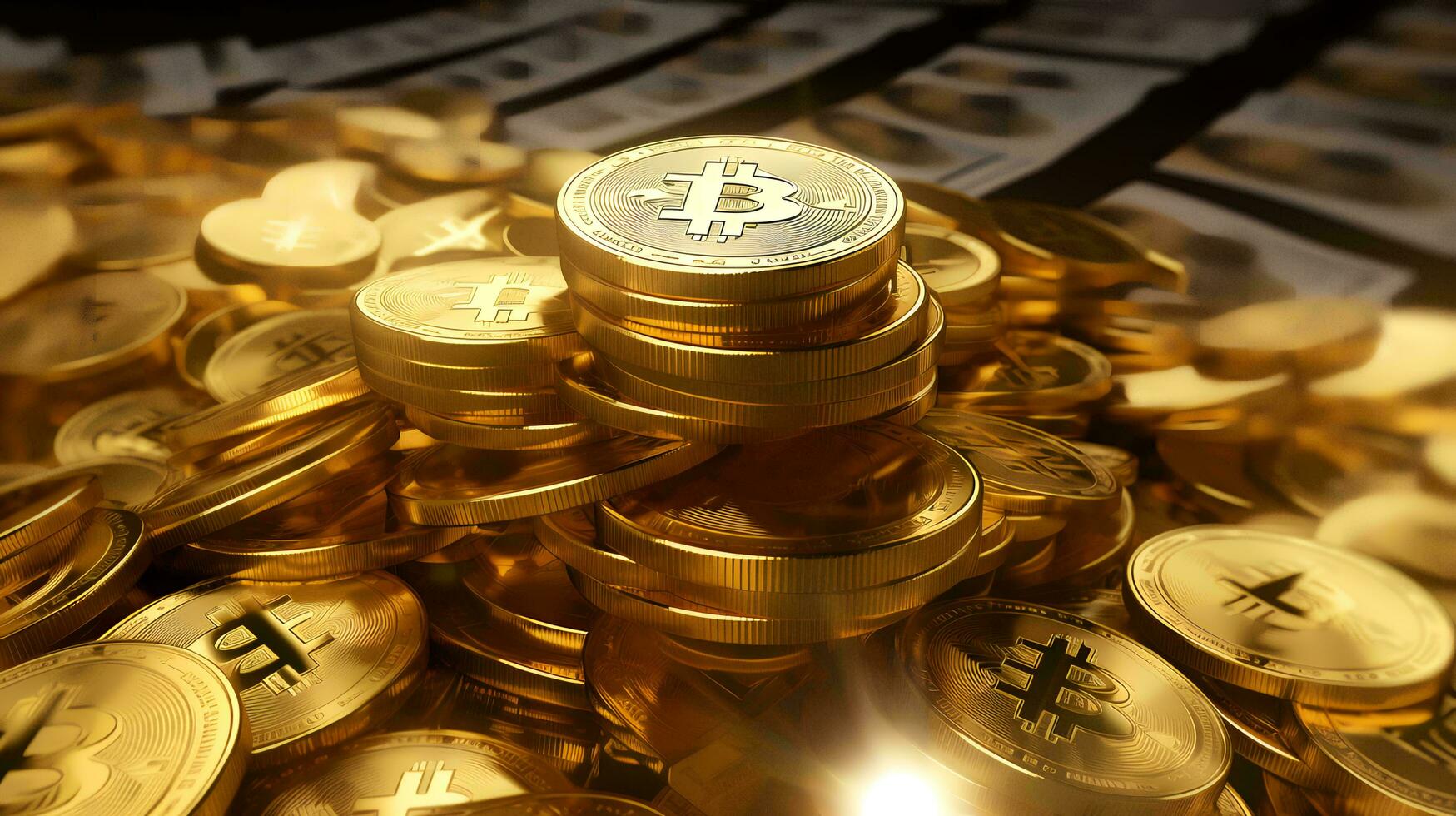 piles de bitcoins. génératif ai photo